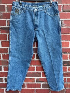 Cinch Green Label Men's 38 x 30 Relaxed Blue Denim Tapered Western Jeans P1